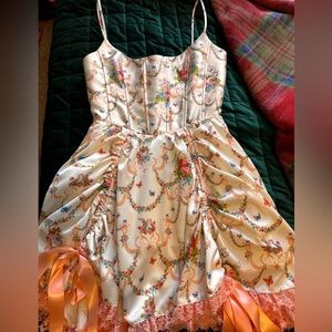 Corset boning cream dress